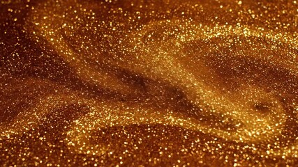 Seamlessly looping video of swirling brown and gold metallic powder creating an elegant abstract texture smoke, marble, presentation - Powered by Adobe