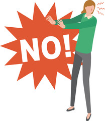 NOと拒否する女性