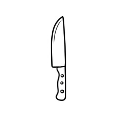 Classic Chef's Knife - Essential Kitchen Cooking Utensil Outline Icon