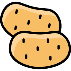 potato icon illustration design with filled outline