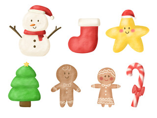 Christmas set handdrawn