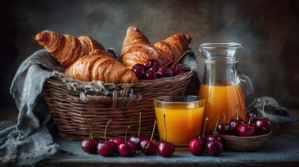 still life with bread and apple