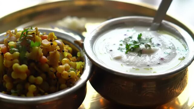 Indian food with vegetarian dish, and close up.