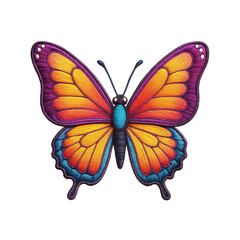 Butterfly Patch Embroidery Design with transparent background