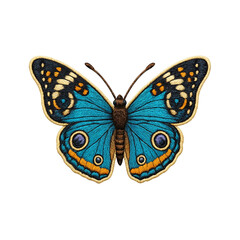 Butterfly Patch Embroidery Design with transparent background