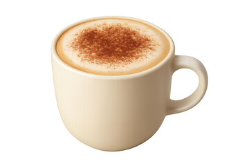 Coffee cappuccino with cinnamon spice on frothy milk