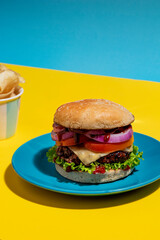 Social Media Ready: Burger on Contrasting Background