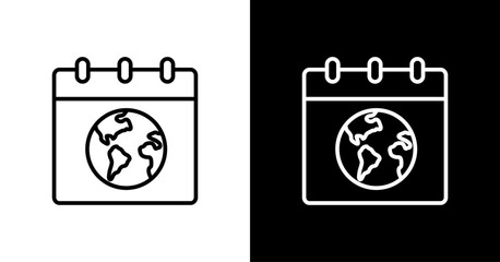 Environment Day White Icon Set Design