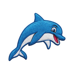 Dolphin Patch Embroidery Design with transparent background