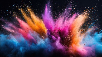 Fototapeta premium Vibrant powder explosion