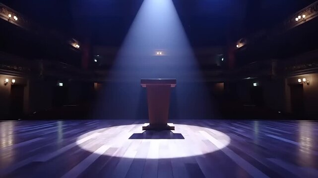 Empty Stage with Spotlight - A Moment of Anticipation and Drama.