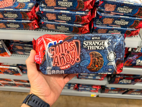 Chips Ahoy Stranger Things Chewy Cookie Package Display