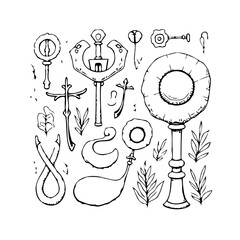 Imaginative key concepts whimsical sketched magical keys a visual feast of unlocking potential and