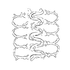 Intricate linear pattern with winding organic shapes forming a unique creative design illustration