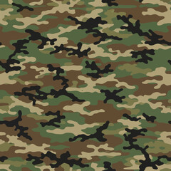 Fototapeta premium Classic Woodland Camouflage Pattern A Timeless Design for Versatile Applications. EPS Editable