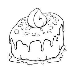 Sweet temptation: a delectable dessert with an elegant fruit topping presented in an artistic