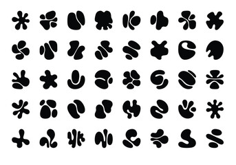 Abstract vector shapes arranged in a creative pattern, graphic design elements, minimalist style, digital illustration, top-down view, modern concept