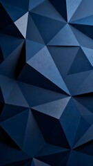 Abstract geometric pattern with dark blue triangular facets creating a three-dimensional effect