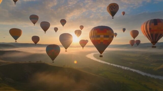 balloon flying festival footage