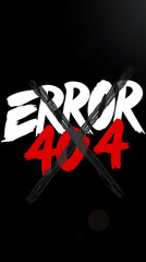 Obraz premium Error 404 message on black background, indicating a website or page is not found, conveying a sense of technical issue or broken link