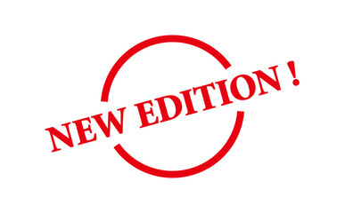 NEW EDITION ! - NEW EDITION ! text written on Red Rubber Stamp 
