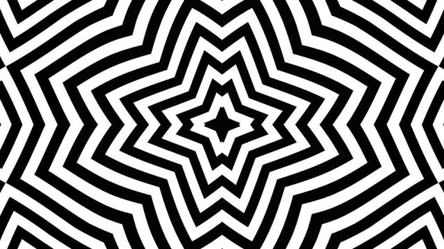 Abstract black and white starburst pattern for backgrounds and motion graphics