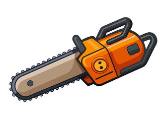 Naklejka premium Orange Chainsaw Vector Illustration