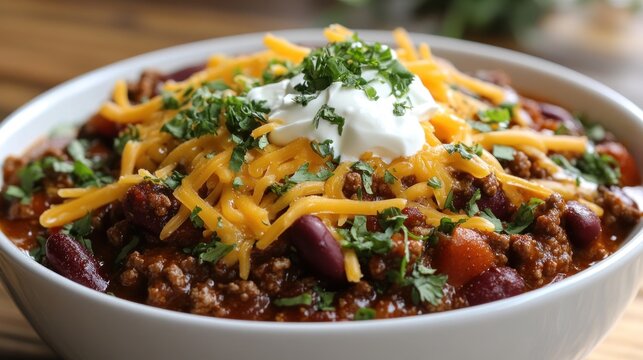 Hearty chili in a bowl (2)