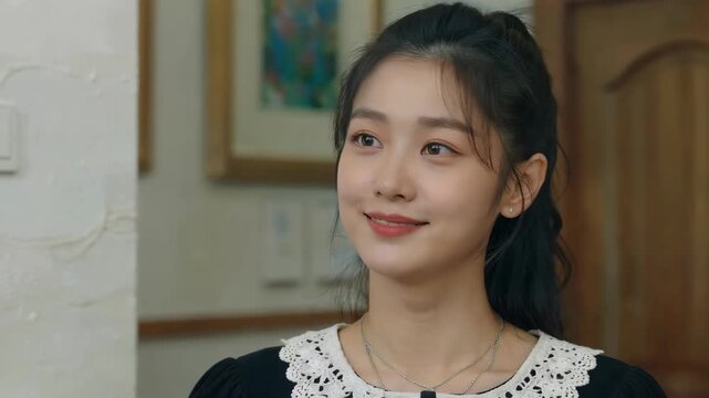 a woman with a necklace on her neck and a necklace on her neck