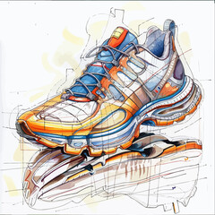 sport shoes on white background