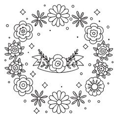 Cute Floral and Heart Sketch Set