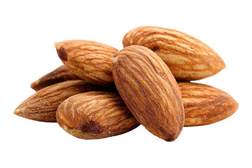 Pile of whole almonds with textured brown shells on black background nuts food 1, Isolated On Transparent Background, Png Cut Out