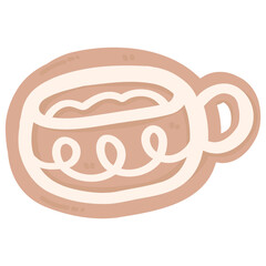 Coffee Cup Cookie Illustration
