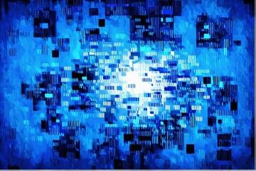 Pixel blue digital wallpaper design. Banner for ai background