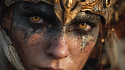 Obraz premium Closeup face painted woman