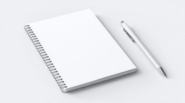 Blank spiral notebook with pen - ready for ideas