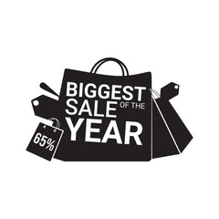 Biggest Sale of the Year Black Friday Silhouette Vector Illustration.