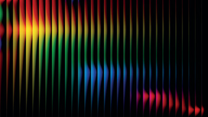 Abstract vibrant vertical lines with a spectrum of colors fading into darkness