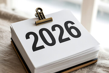 Anticipate 2026 with a stylish desk calendar, marking milestones and future goals, perfect for planning, reminders, and staying organized at home or work