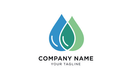 Water drop logo design representing purity and freshness for business.