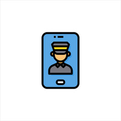 Police officer appears on a smartphone screen during a video call, showcasing modern communication and technology in law enforcement.
