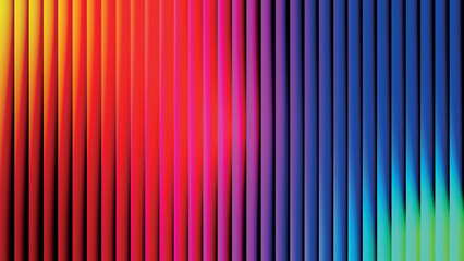 A vibrant spectrum of vertical colored stripes transitions across the frame