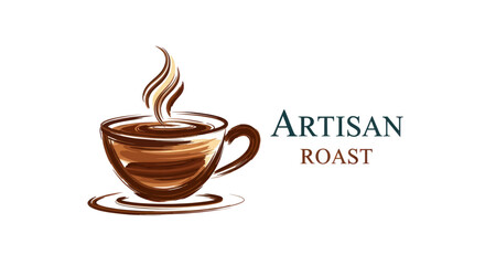 Artisan Roast Coffee Cup Steaming Delicious Brewed Beverage Aroma.