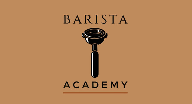 Barista Academy Logo Featuring a Portafilter, Symbolizing Coffee Education and Expertise.
