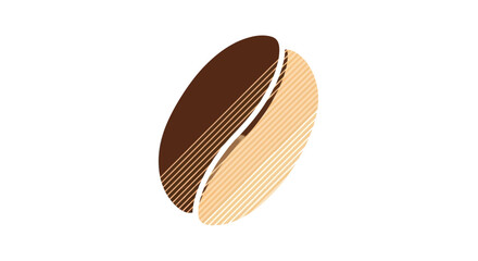 Modern two tone coffee bean vector graphic logo icon.