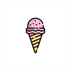 Pink ice cream cone melting on white surface representing sweet summer treat, perfect for dessert and refreshing snack on a hot day.