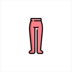 Pink leggings standing upright against white backdrop, showcasing simple fashion item with clean lines and minimalist aesthetic.