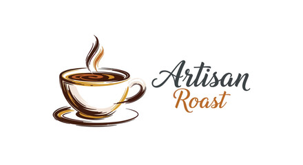 Obraz premium Artisan Roast Coffee Cup with Steam, a Warm and Inviting Beverage.