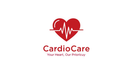 CardioCare Logo Heartbeat Symbolizing Cardiac Health and Wellness.