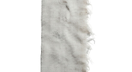 Texture Rich Fabric Close Up of Ripped Canvas Material Detail with a Delicate Frayed Edge on transparent background
